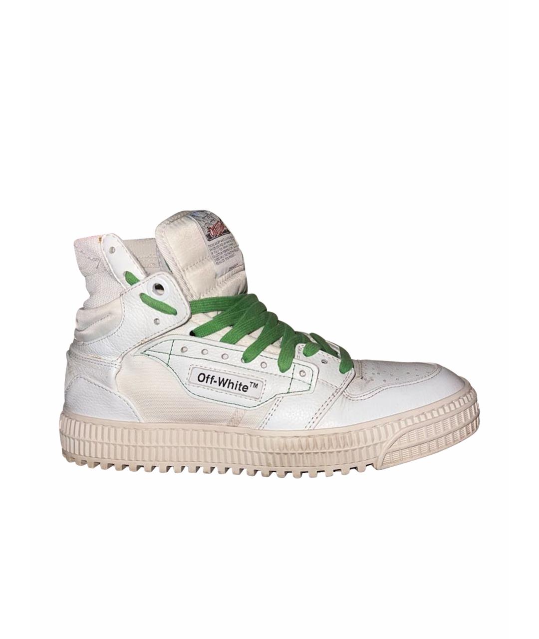 OFF-WHITE Белые кожаные кеды, фото 1