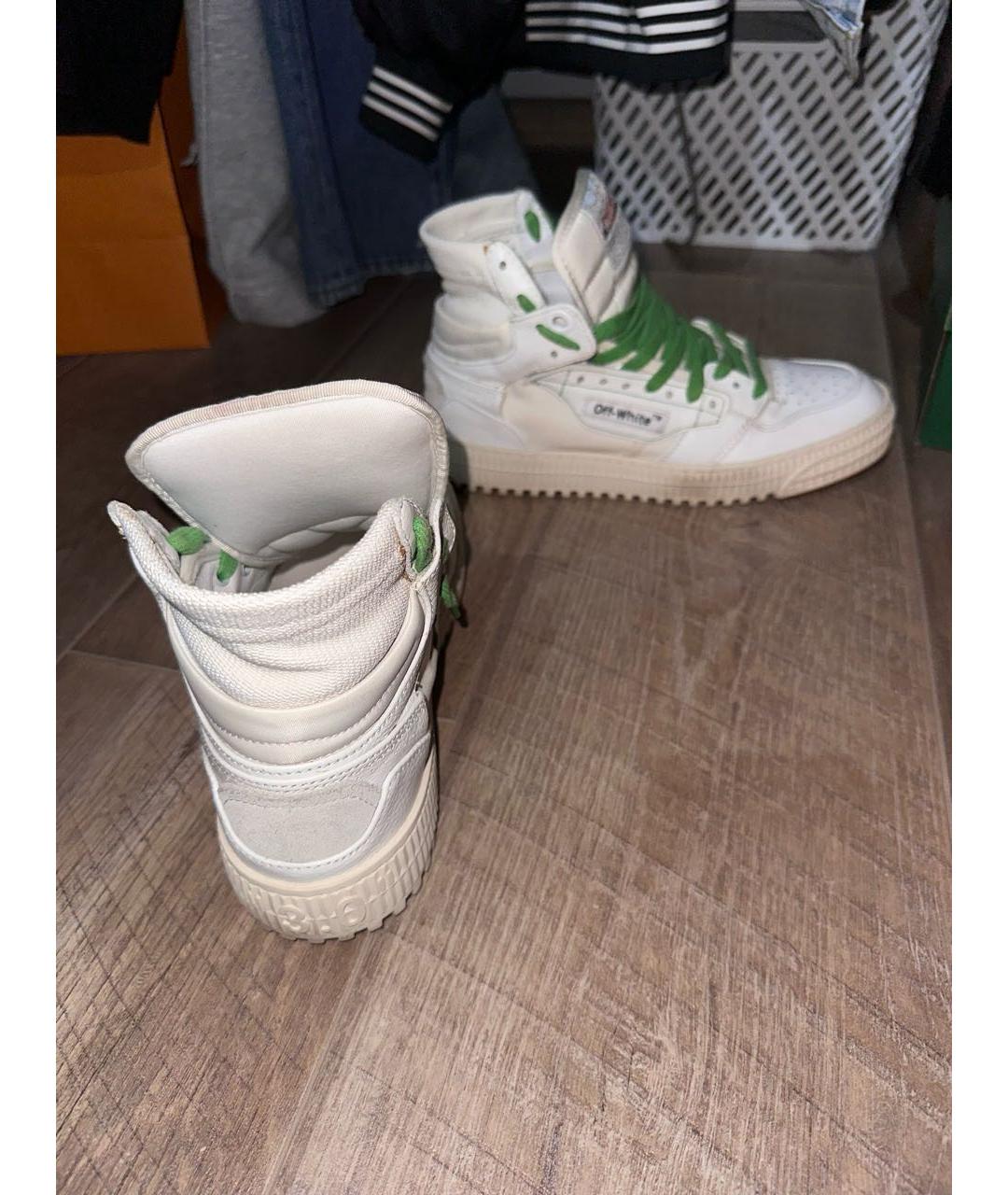 OFF-WHITE Белые кожаные кеды, фото 4
