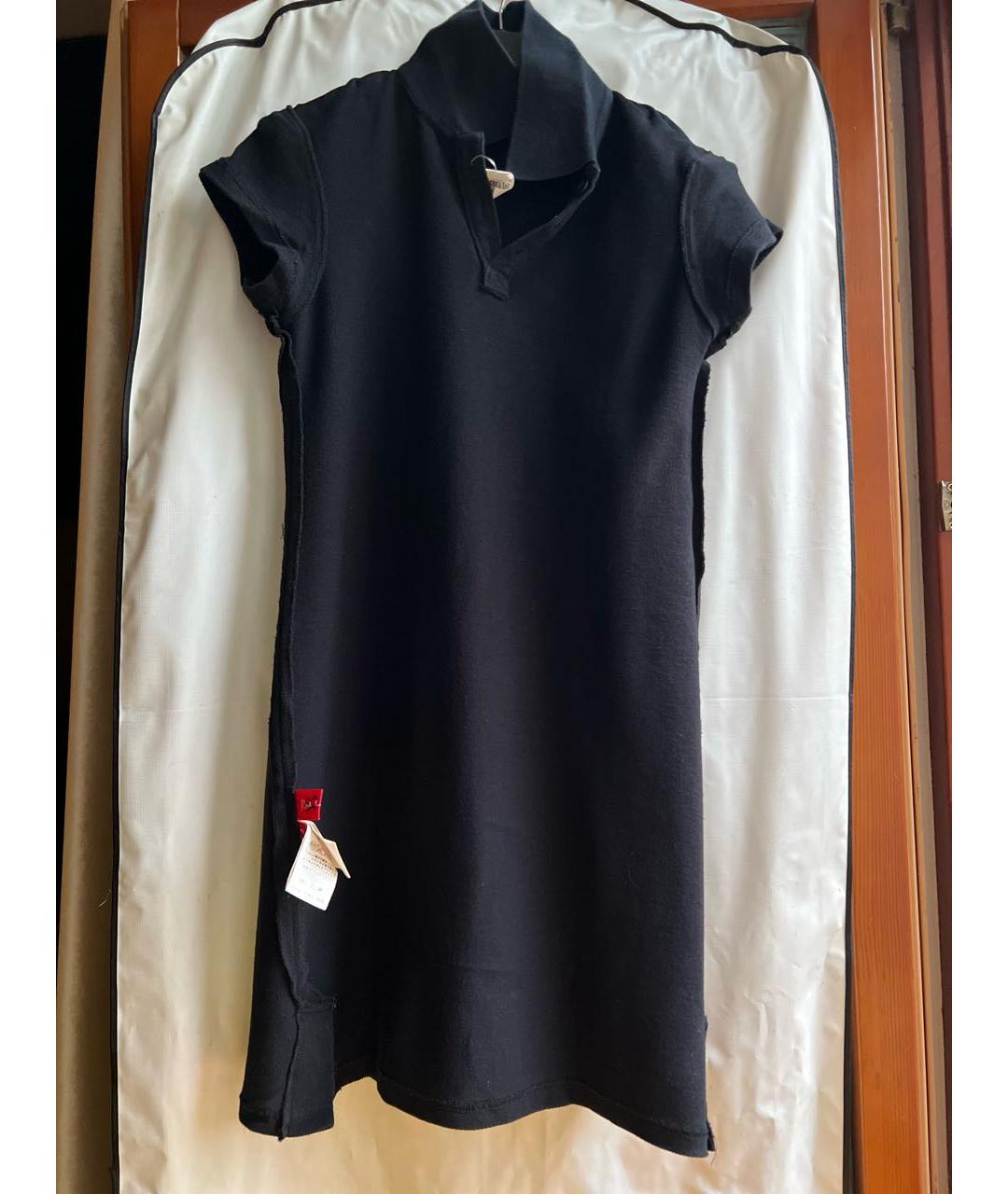 YOHJI YAMAMOTO Черное хлопковое повседневное платье, фото 6