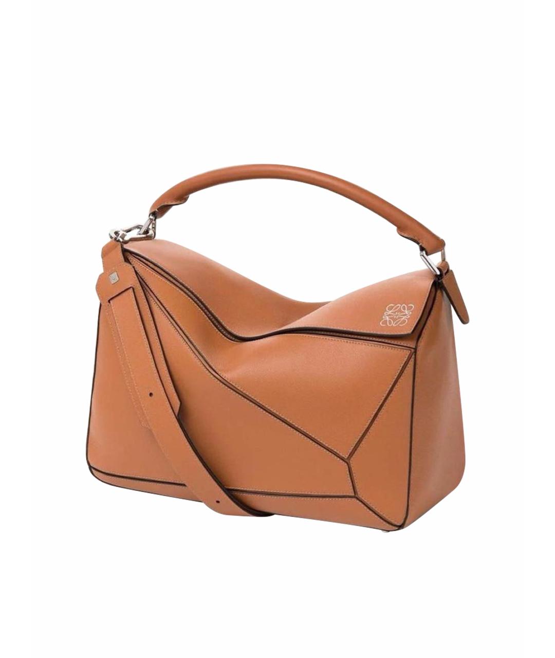 LOEWE Коричневая кожаная сумка через плечо, фото 1