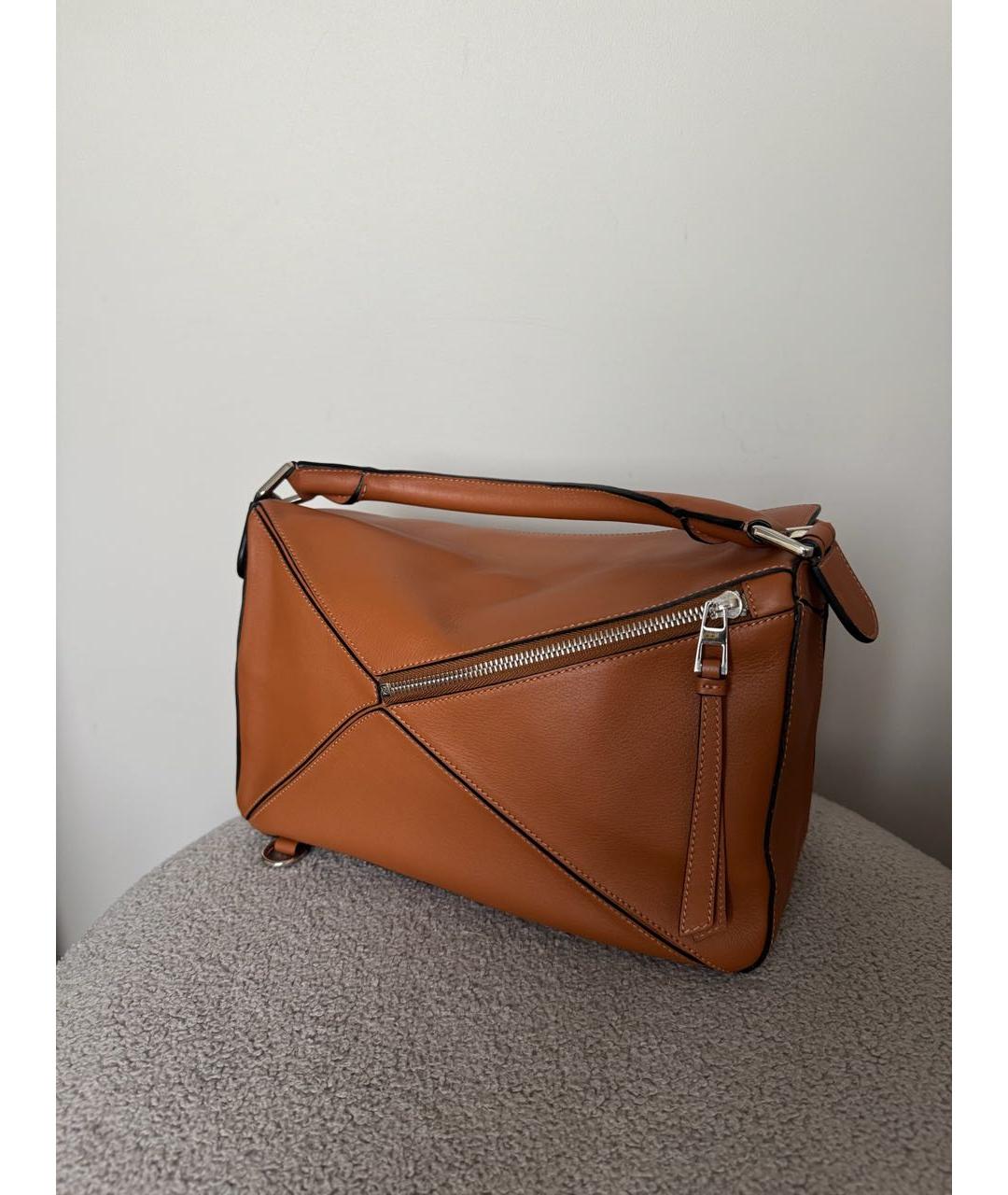 LOEWE Коричневая кожаная сумка через плечо, фото 3