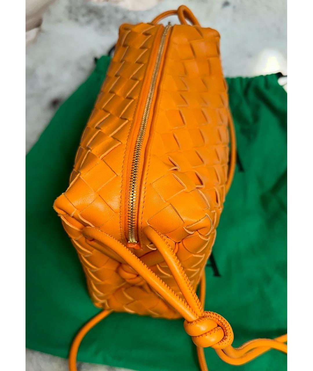 BOTTEGA VENETA Оранжевая кожаная сумка через плечо, фото 6