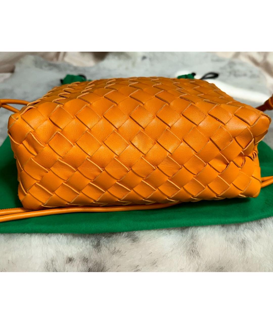 BOTTEGA VENETA Оранжевая кожаная сумка через плечо, фото 5