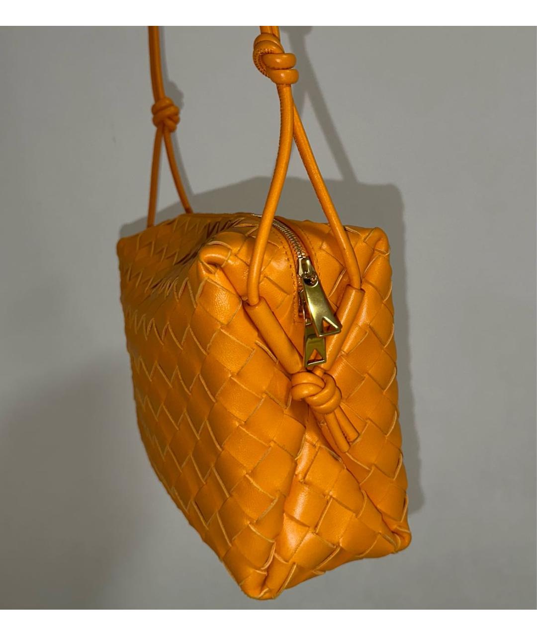 BOTTEGA VENETA Оранжевая кожаная сумка через плечо, фото 2