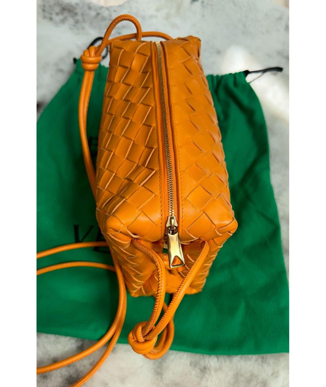 BOTTEGA VENETA Оранжевая кожаная сумка через плечо, фото 7