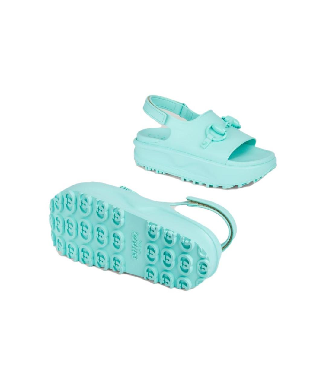 GUCCI Бирюзовые сандалии, фото 5