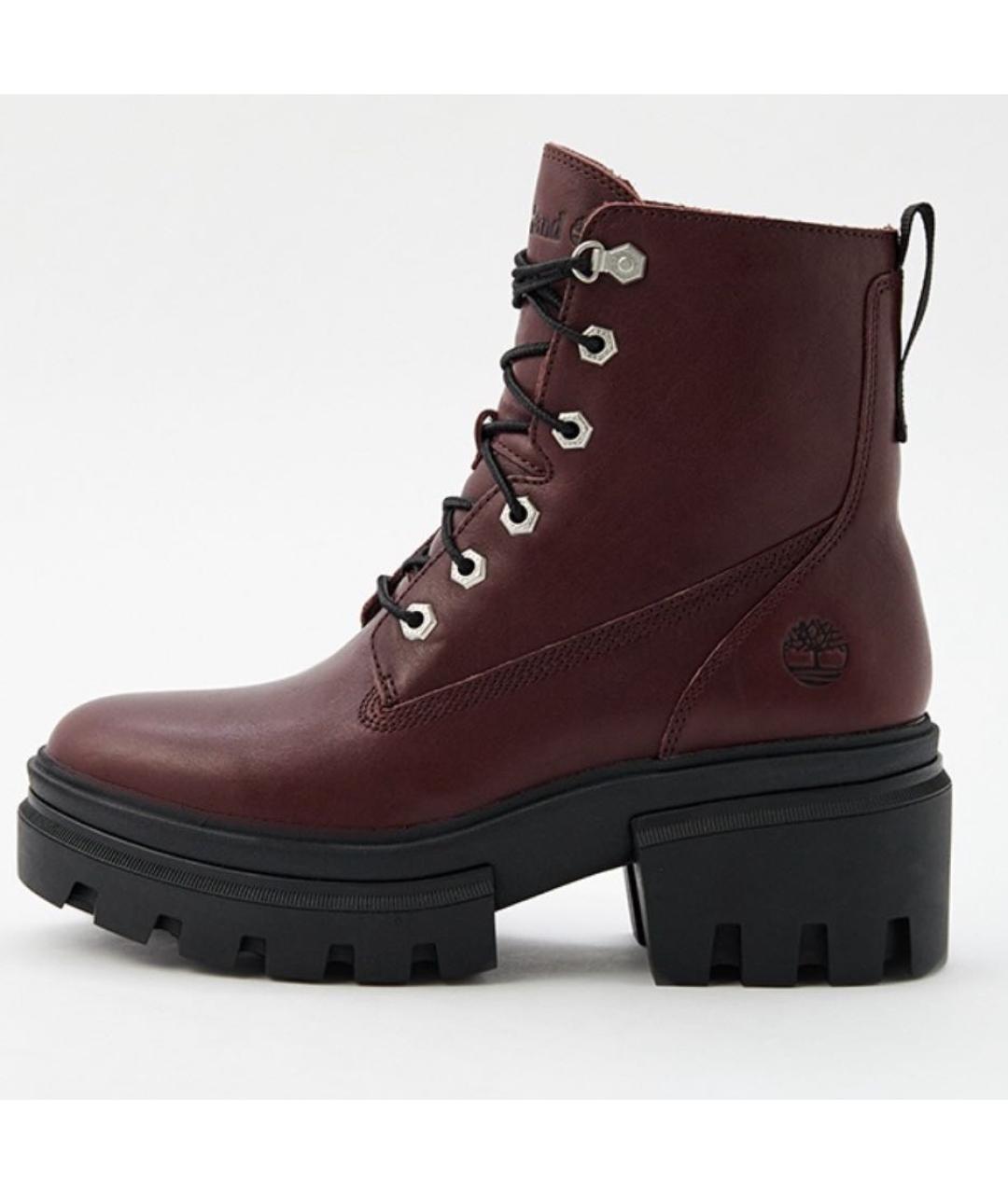 TIMBERLAND Бордовые кожаные ботинки, фото 9