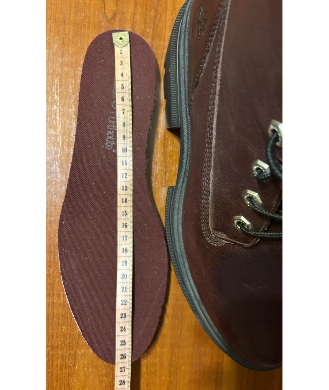 TIMBERLAND Бордовые кожаные ботинки, фото 7
