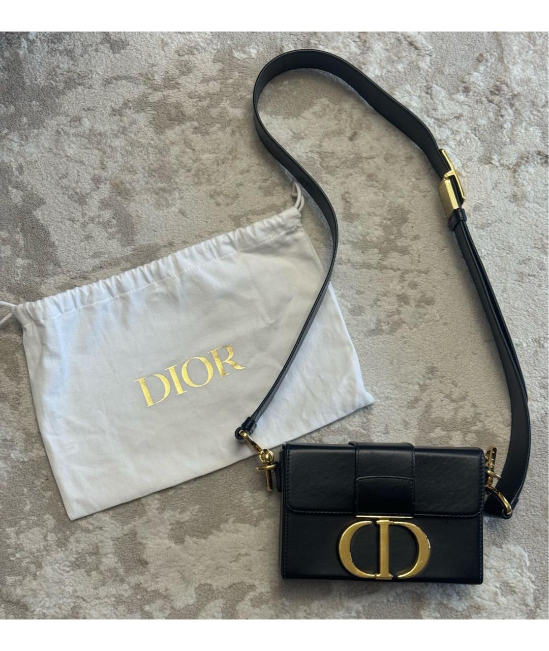CHRISTIAN DIOR Черная кожаная сумка через плечо, фото 7