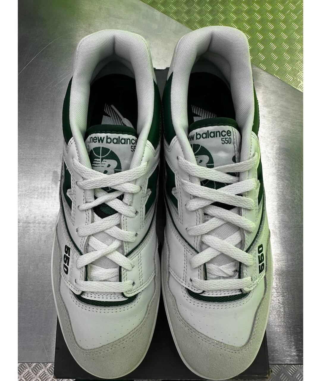 NEW BALANCE Белые кожаные низкие кроссовки / кеды, фото 2