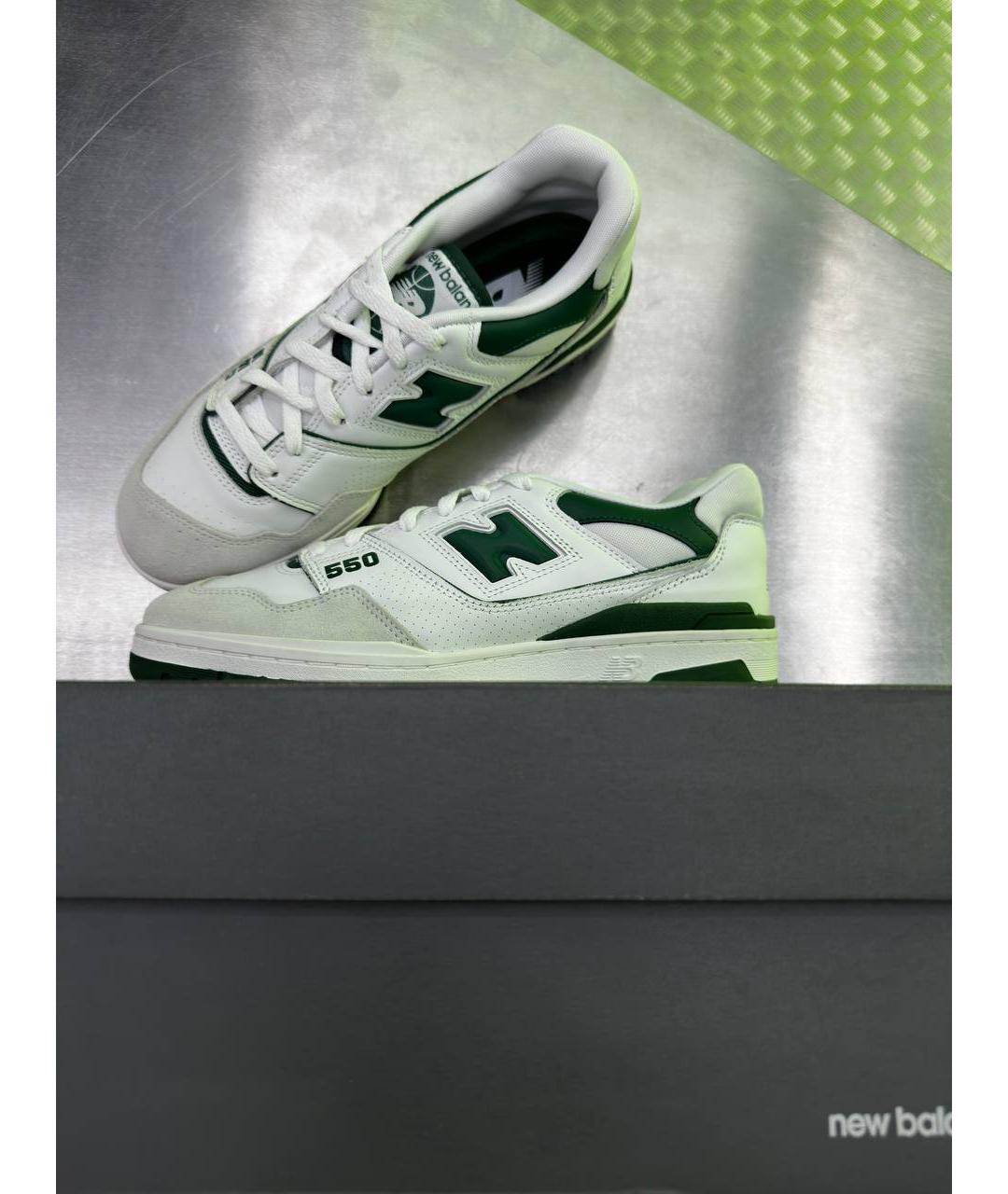 NEW BALANCE Белые кожаные низкие кроссовки / кеды, фото 6