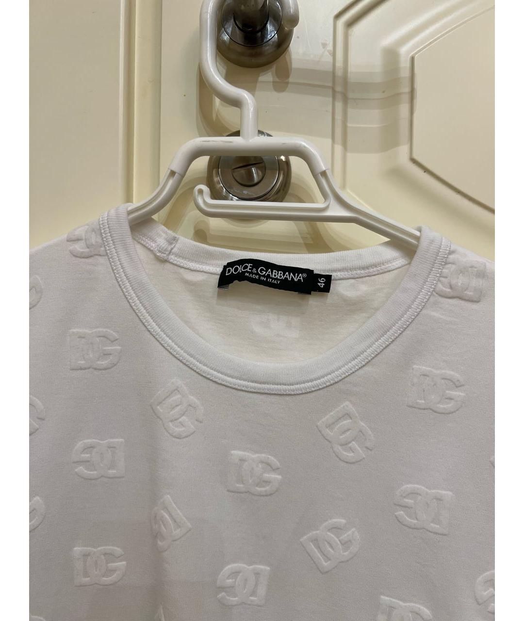 DOLCE&GABBANA Белая хлопковая футболка, фото 3