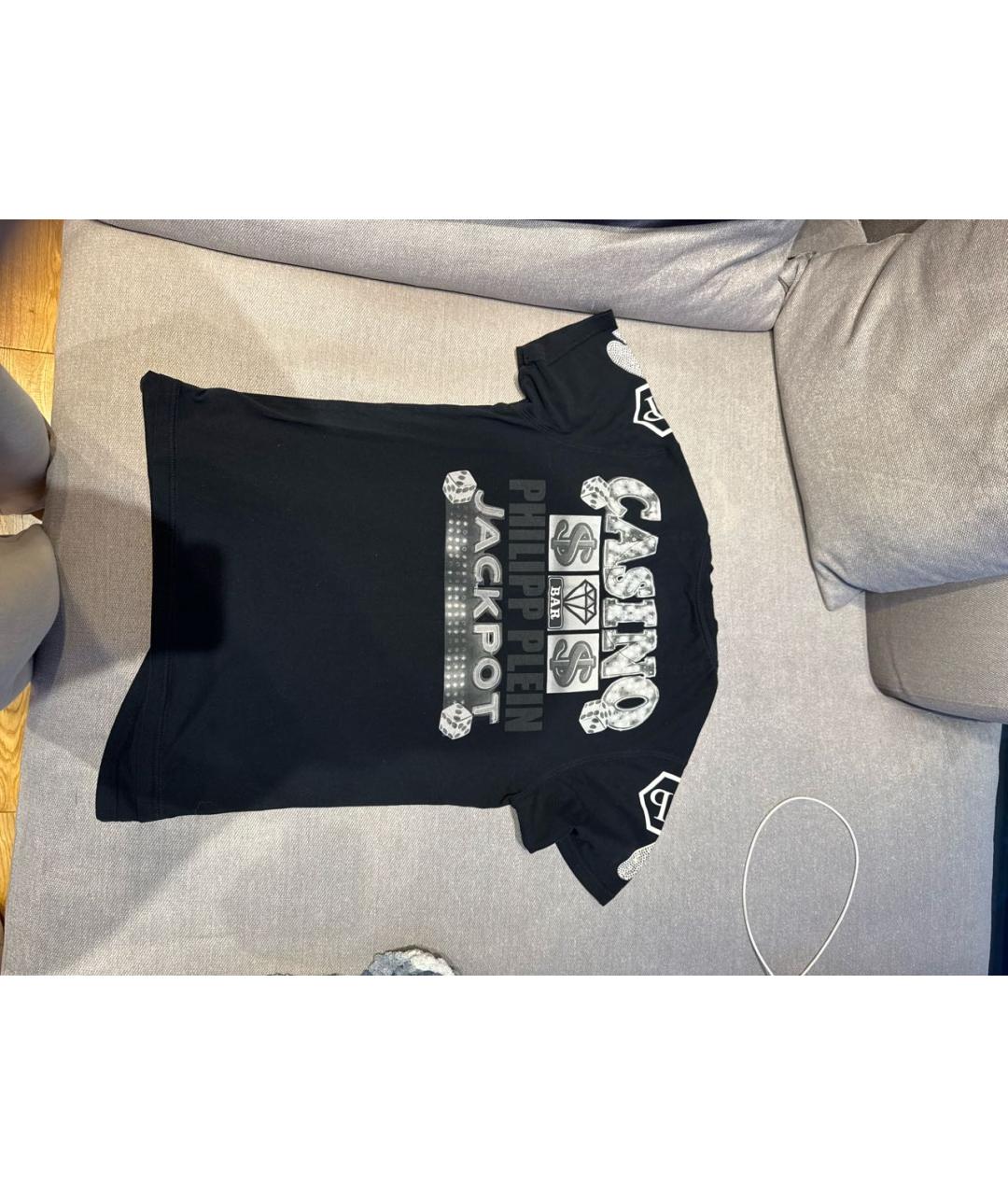 PHILIPP PLEIN Черная хлопковая футболка, фото 2