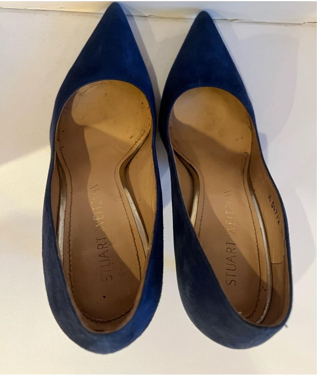 STUART WEITZMAN Синие замшевые туфли, фото 3