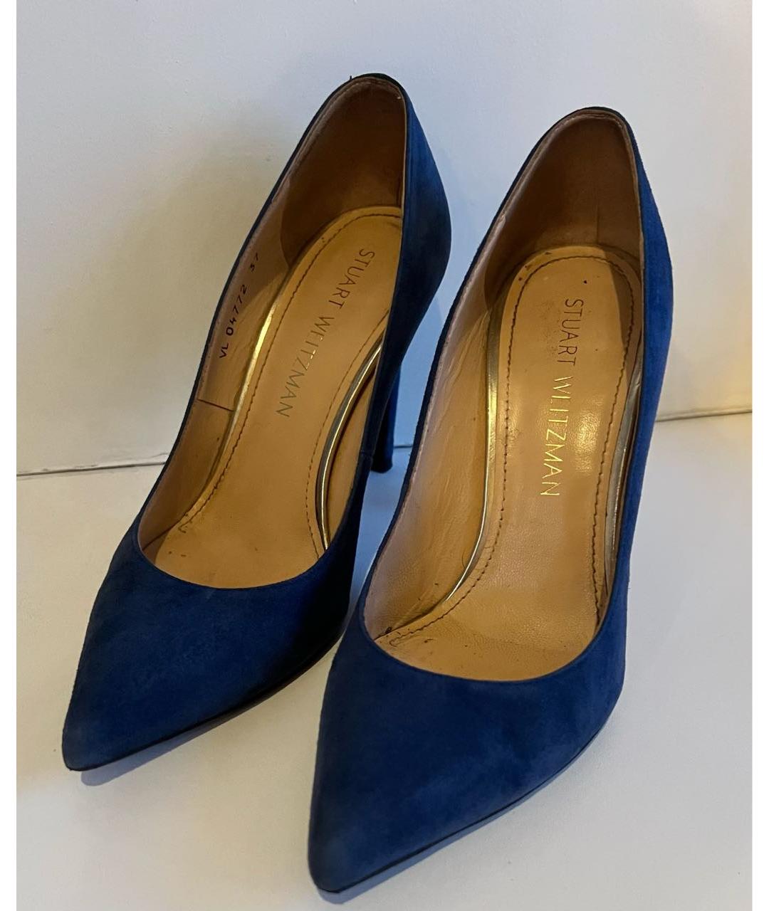 STUART WEITZMAN Синие замшевые туфли, фото 6