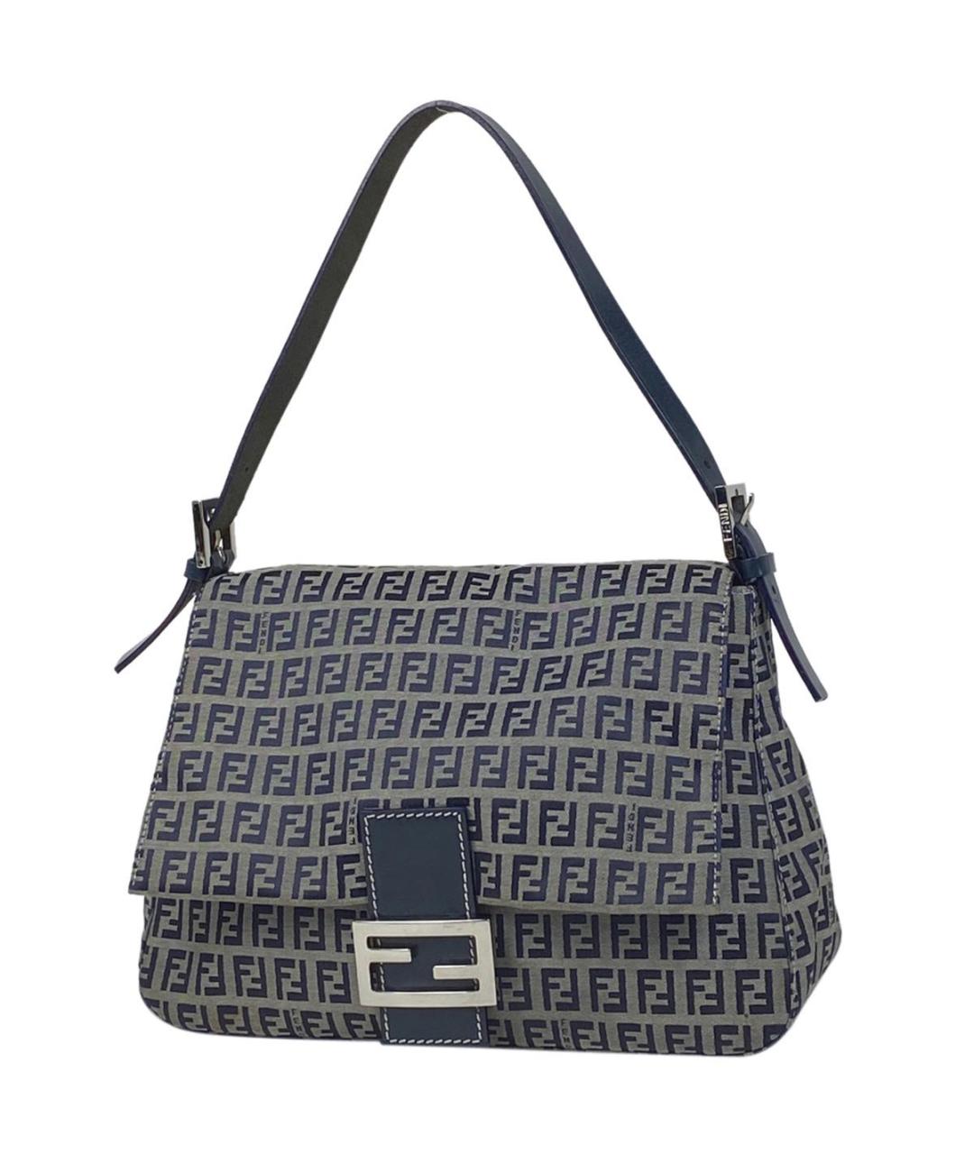 FENDI Темно-синяя жаккардовая сумка через плечо, фото 9