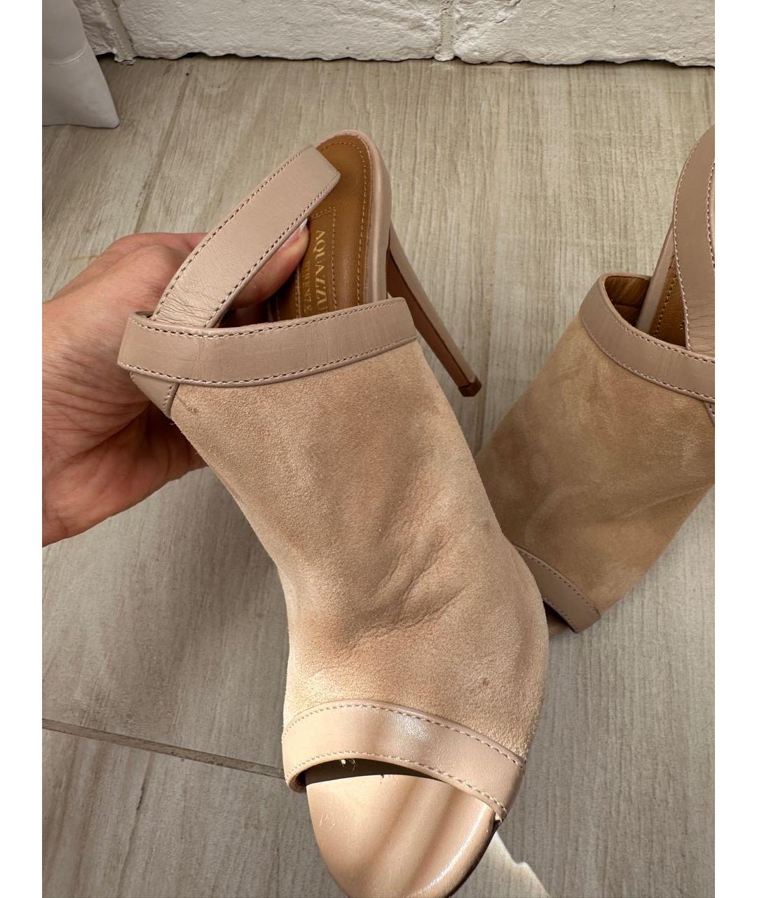 AQUAZZURA Бежевые замшевые босоножки, фото 3