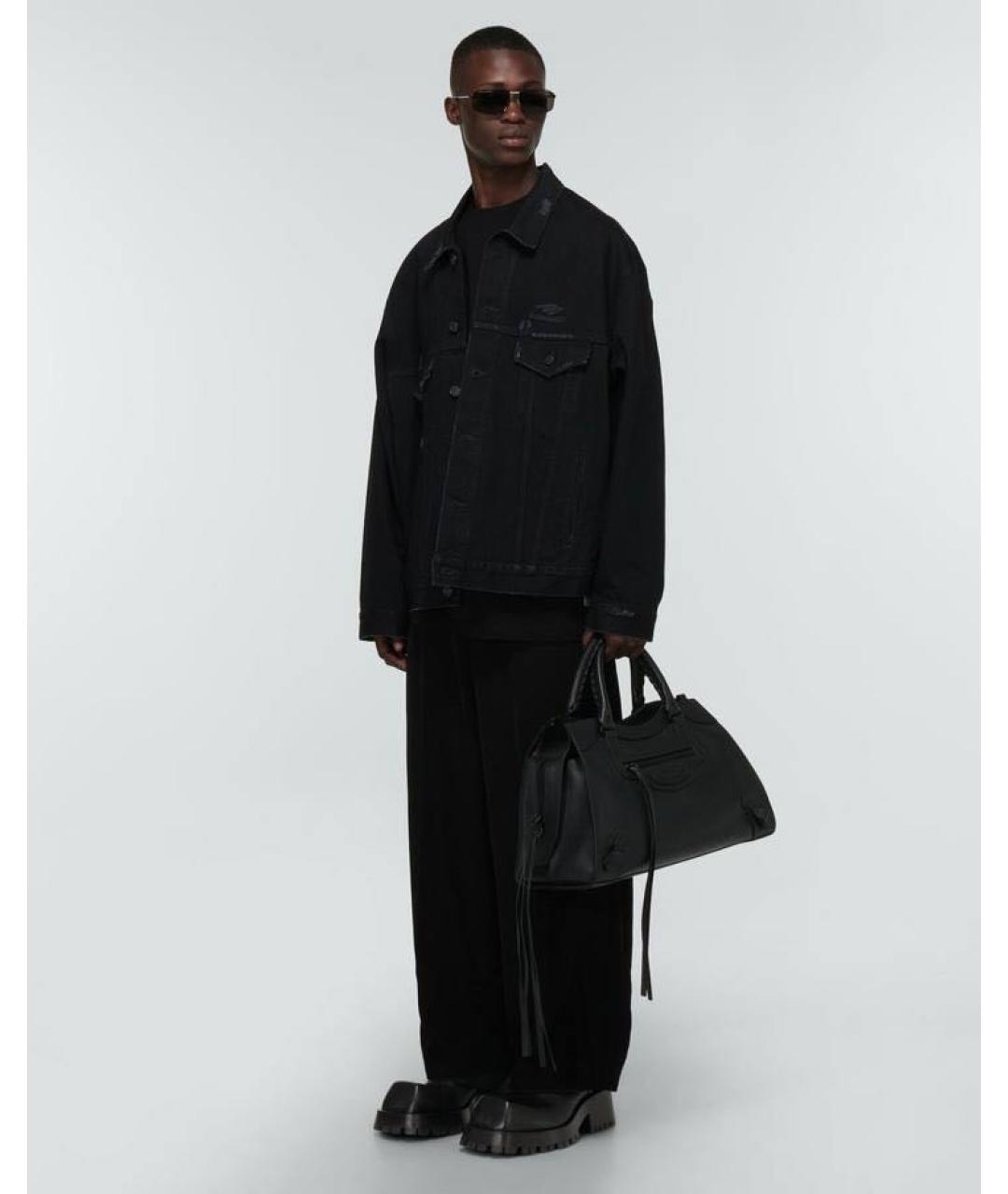 BALENCIAGA Черная деним куртка, фото 4