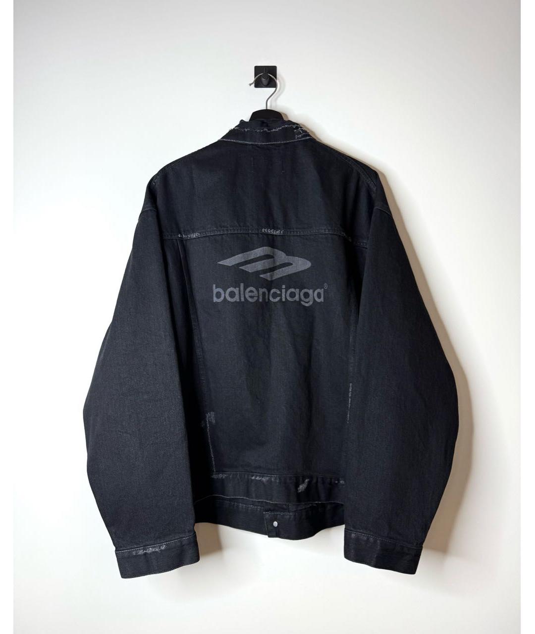 BALENCIAGA Черная деним куртка, фото 3