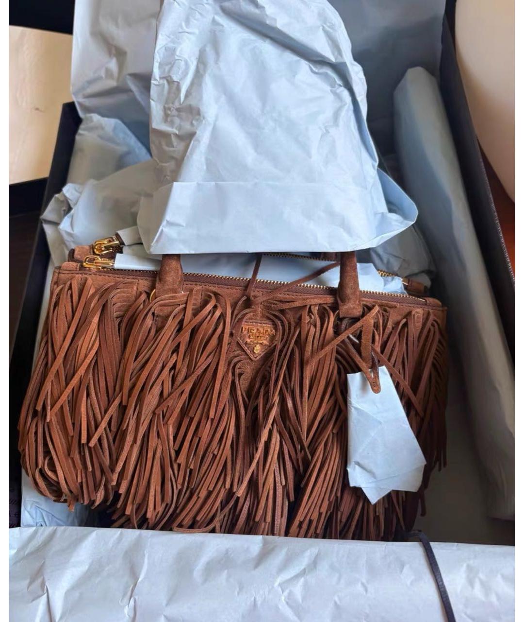 PRADA Коричневая замшевая сумка через плечо, фото 3
