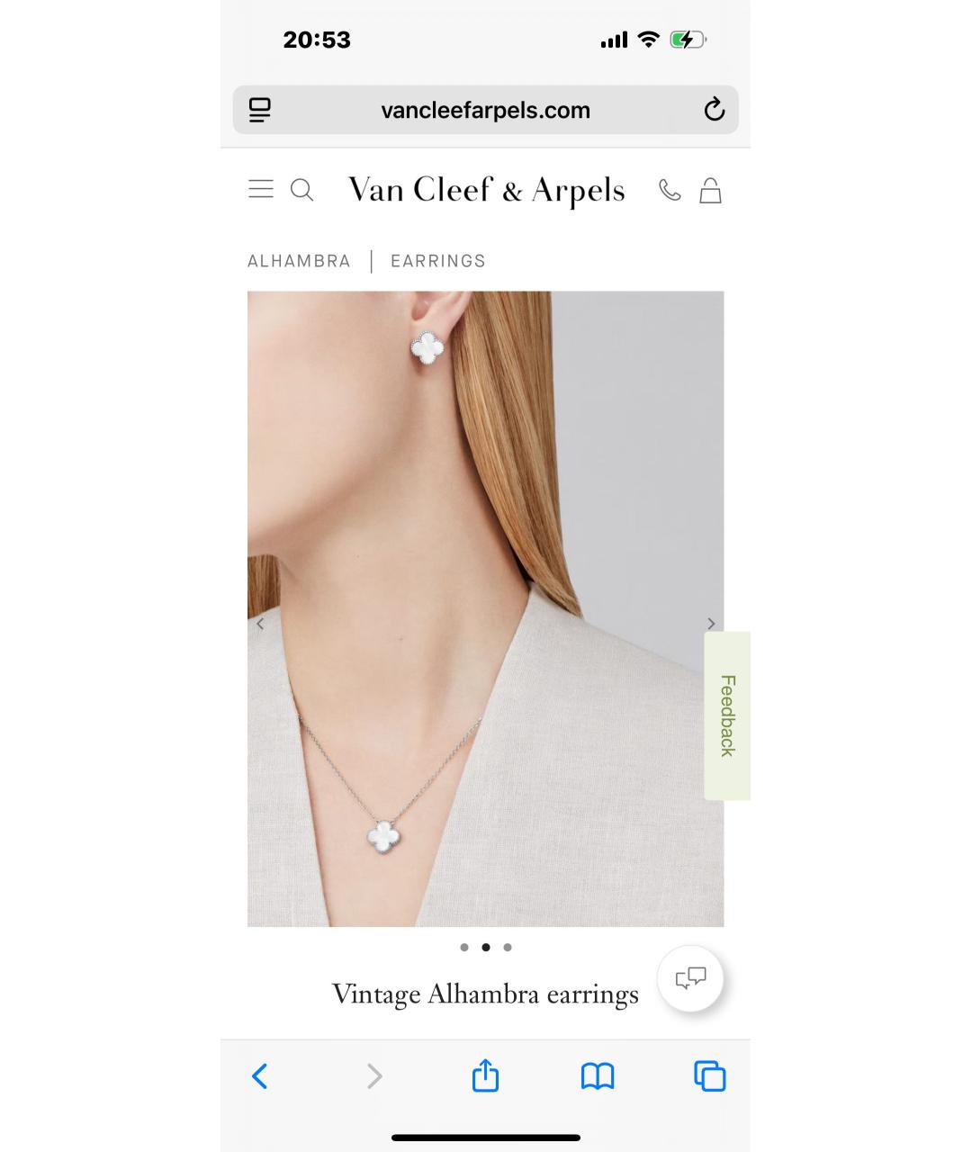 VAN CLEEF & ARPELS Белые серьги из белого золота, фото 7