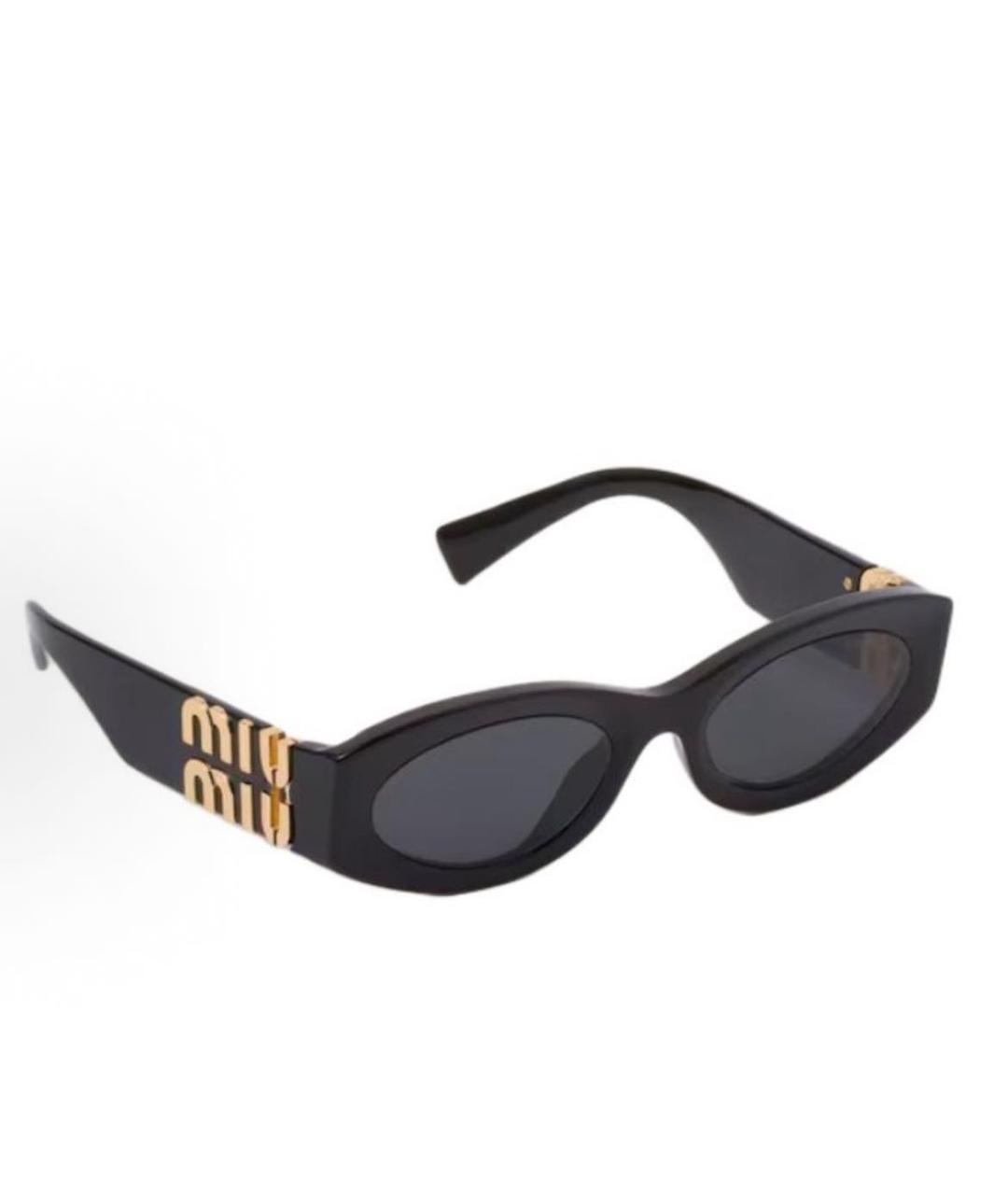 MIU MIU Черные пластиковые солнцезащитные очки, фото 4