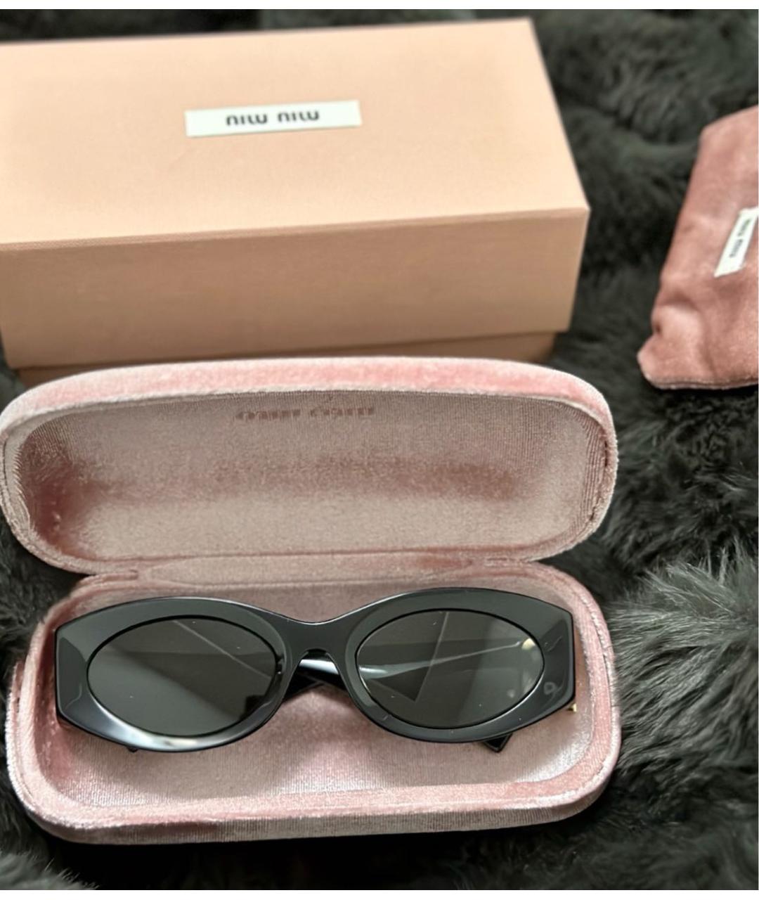 MIU MIU Черные пластиковые солнцезащитные очки, фото 7