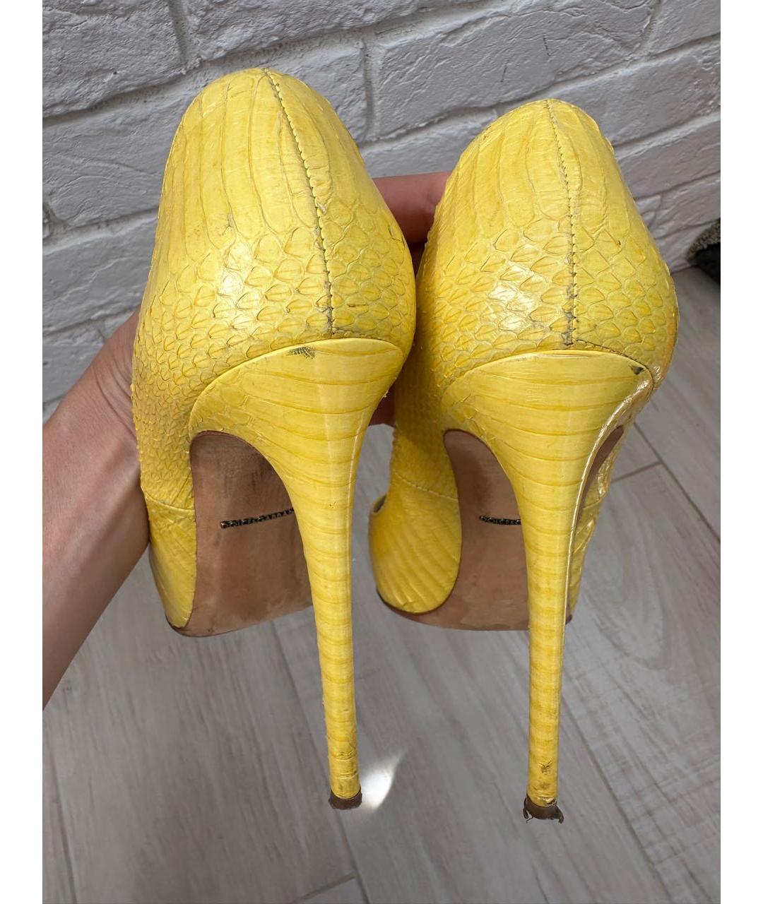 DOLCE&GABBANA Желтые кожаные туфли, фото 5