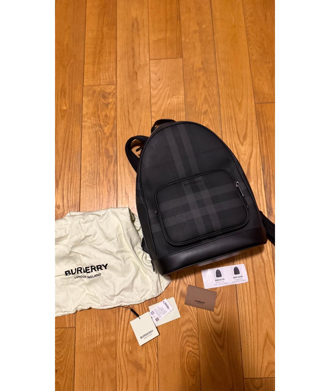 BURBERRY Черный кожаный рюкзак, фото 6