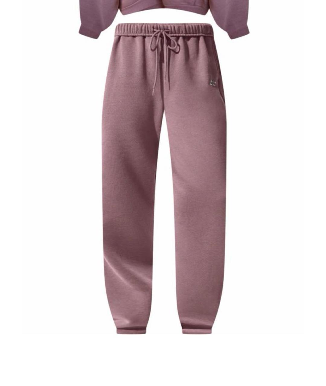 ALO YOGA Розовые хлопковые спортивные брюки и шорты, фото 4
