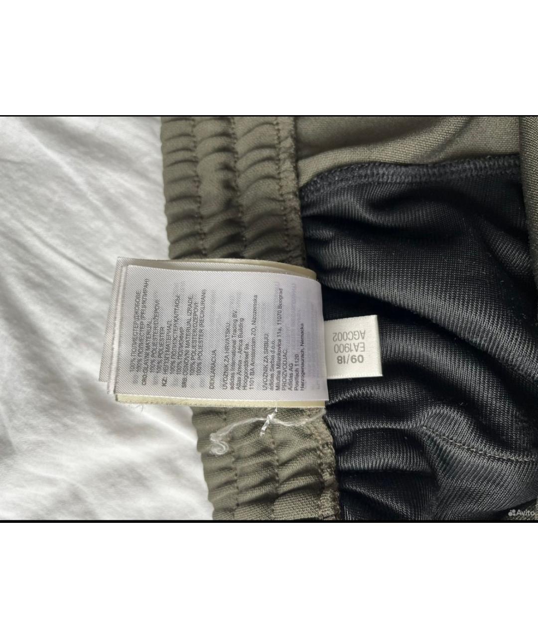 ADIDAS YEEZY Хаки полиэстеровые спортивные брюки и шорты, фото 7