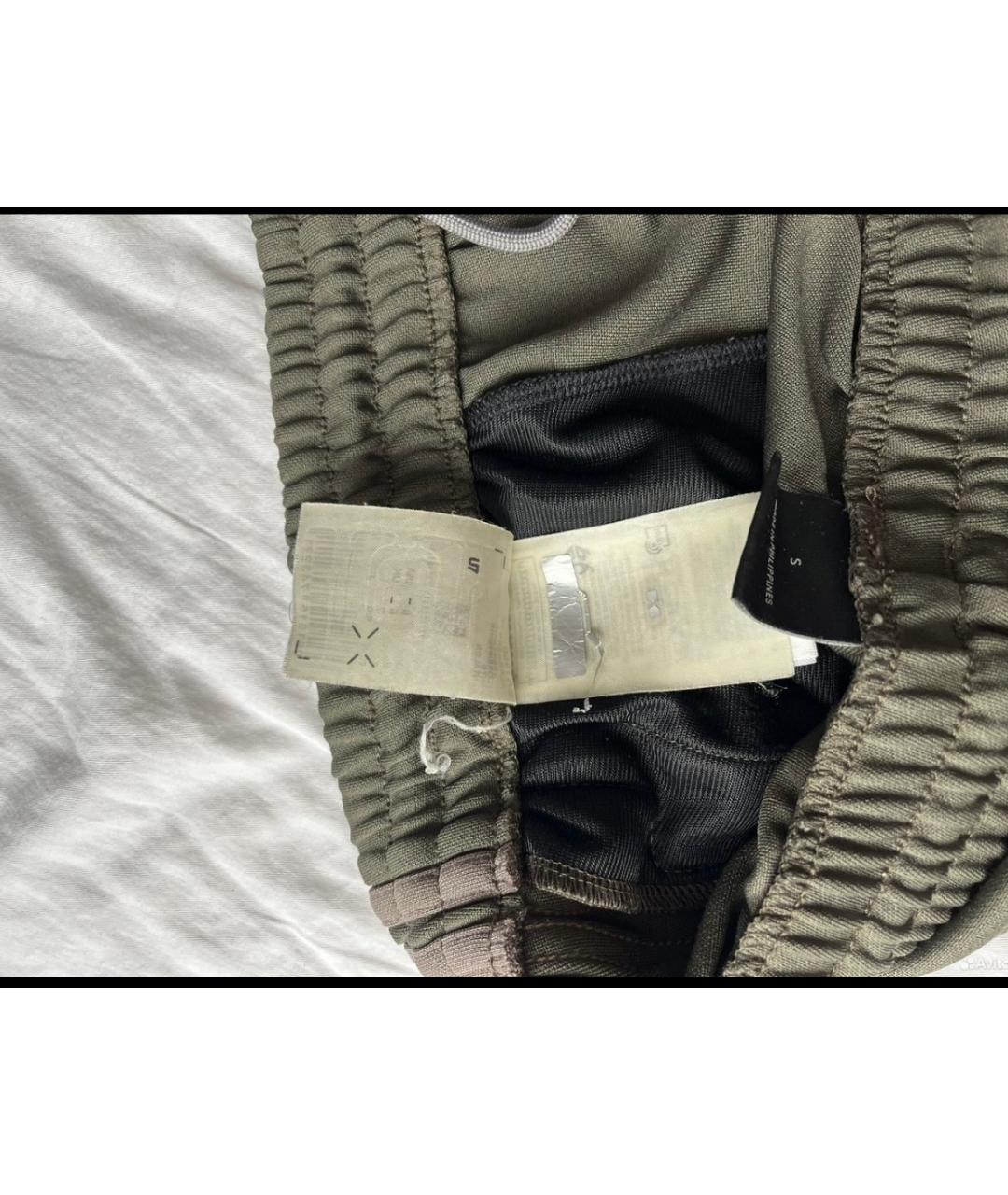 ADIDAS YEEZY Хаки полиэстеровые спортивные брюки и шорты, фото 5