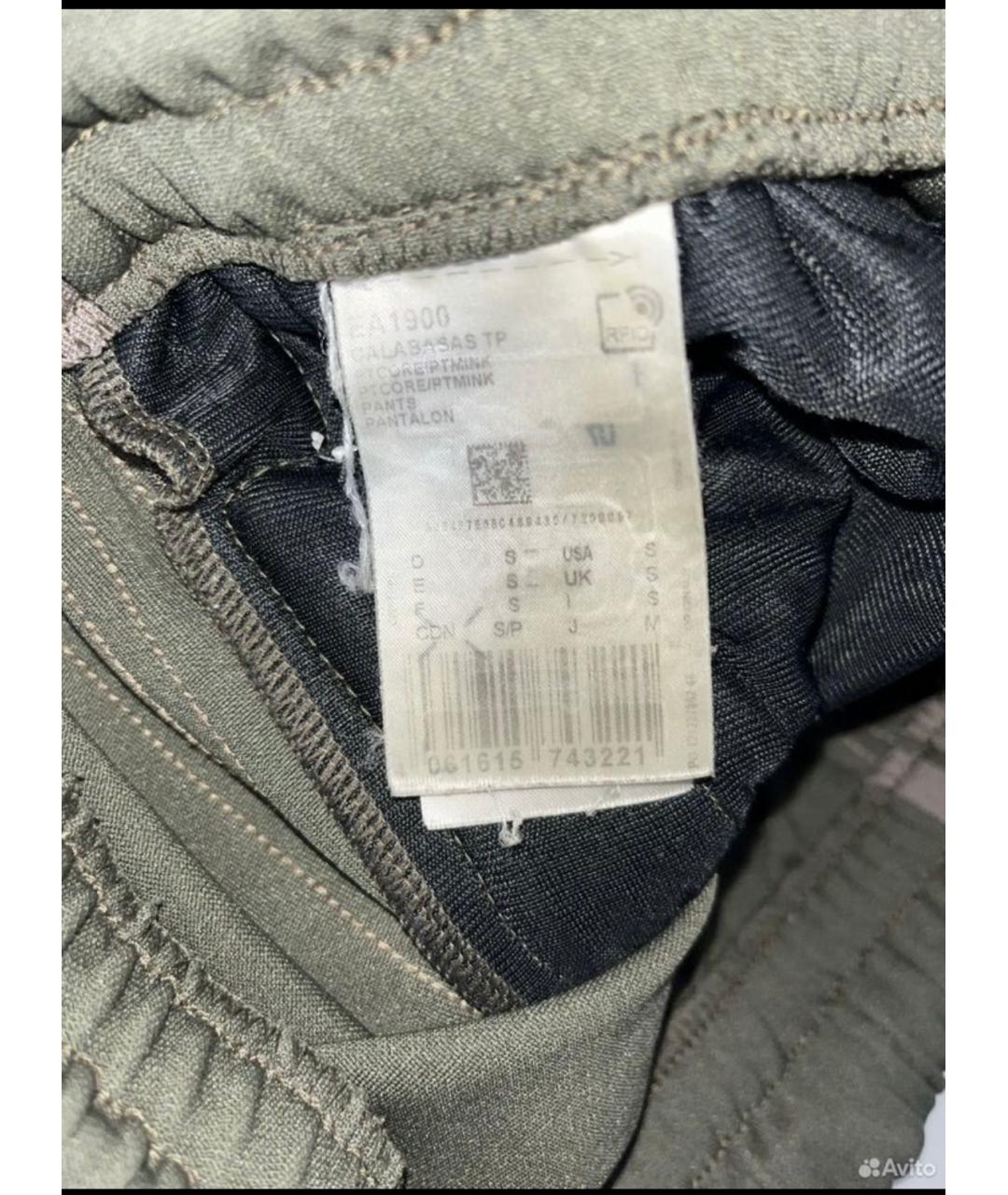 ADIDAS YEEZY Хаки полиэстеровые спортивные брюки и шорты, фото 6