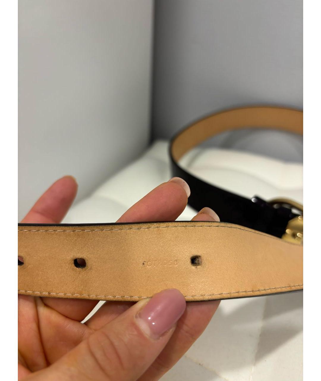 LOUIS VUITTON Бордовый ремень из лакированной кожи, фото 4