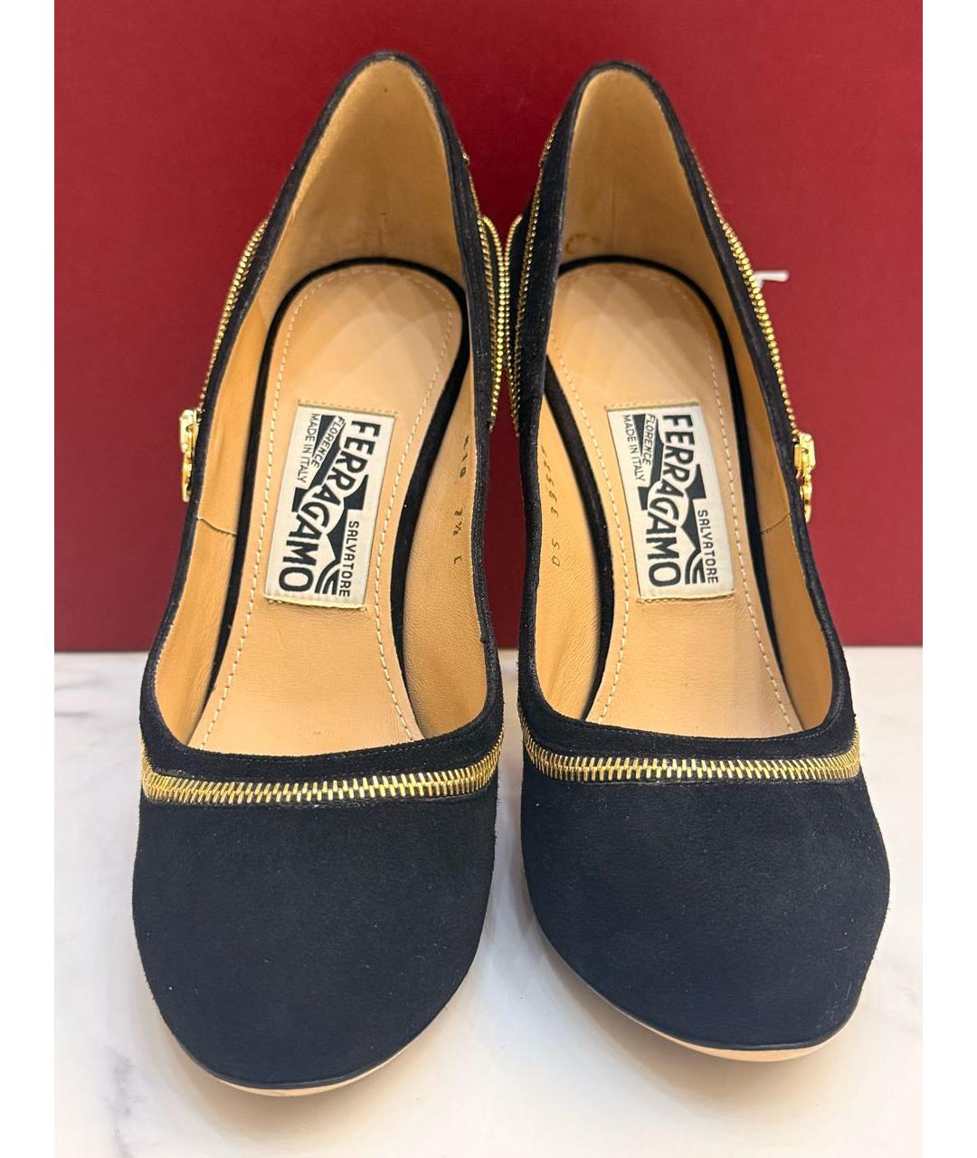 FERRAGAMO Черные замшевые туфли, фото 2