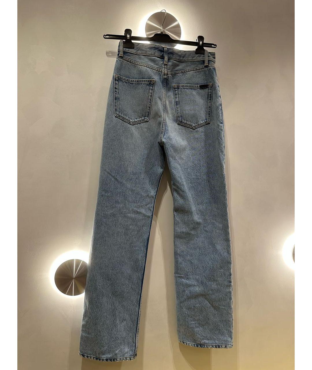 SAINT LAURENT Темно-синие хлопковые прямые джинсы, фото 2