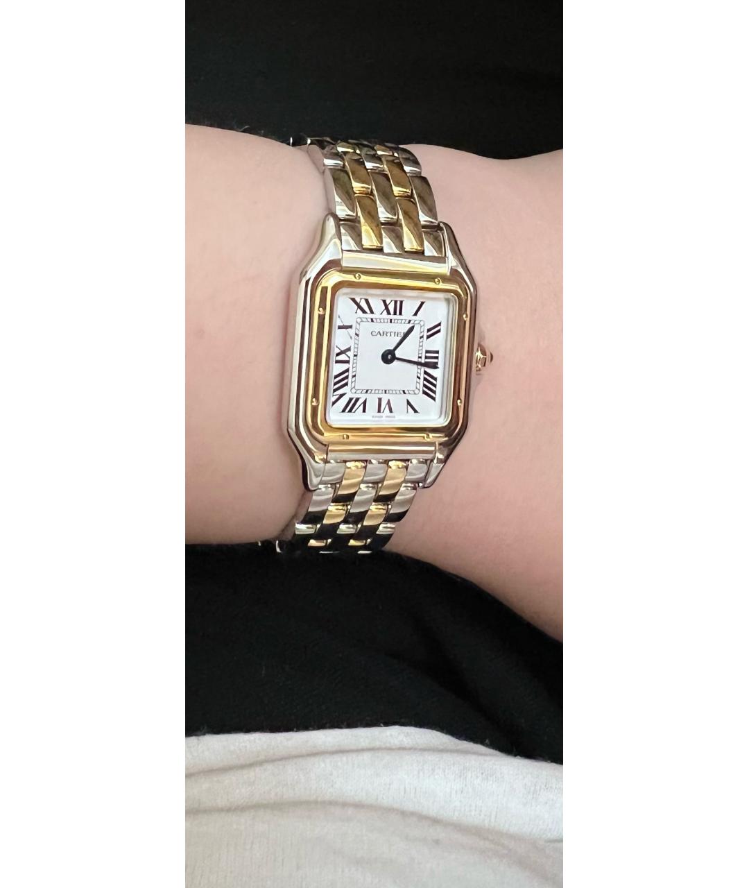 CARTIER Белые часы из желтого золота, фото 4