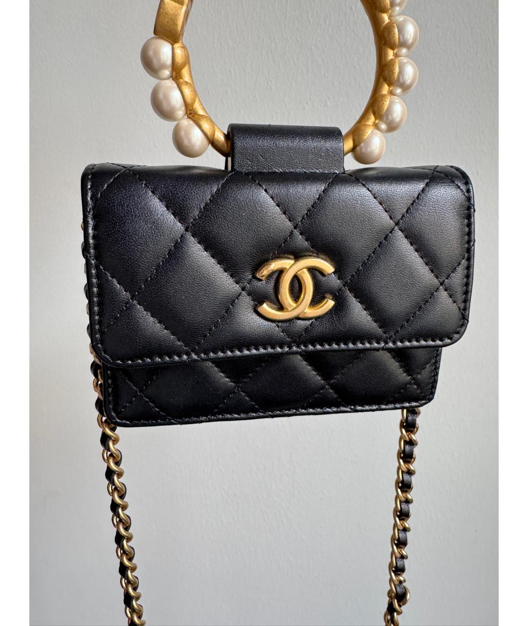 CHANEL Черная кожаная сумка через плечо, фото 4