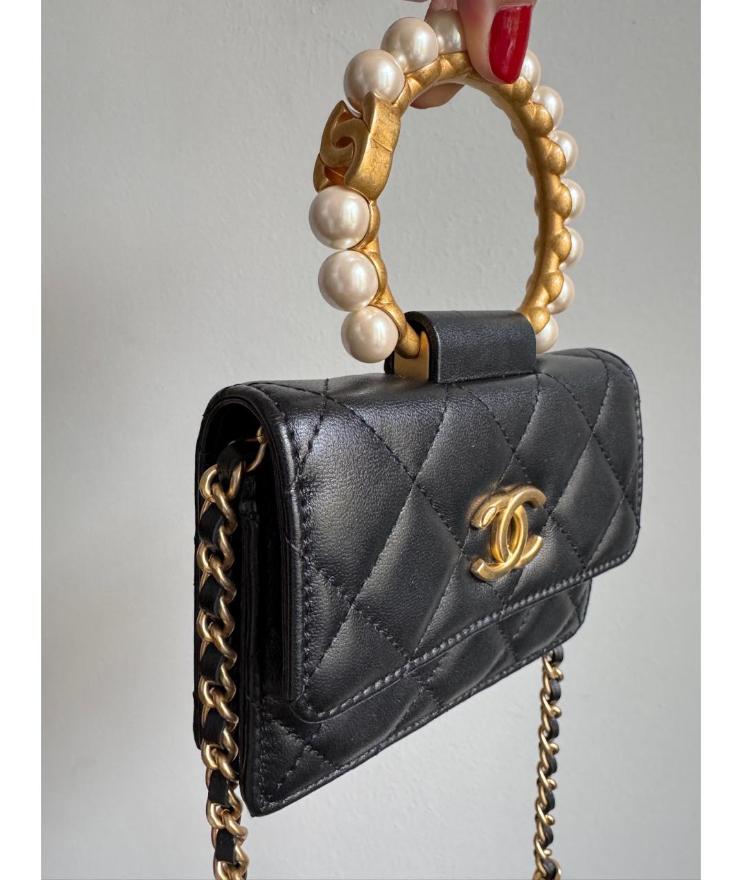 CHANEL Черная кожаная сумка через плечо, фото 3