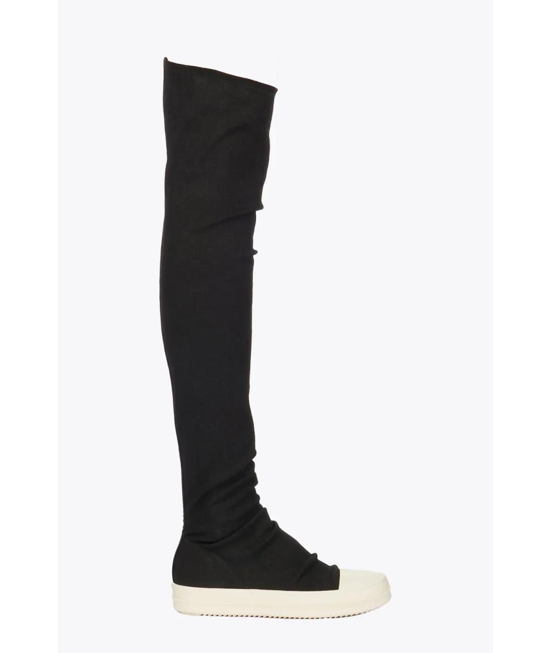 RICK OWENS DRKSHDW Черные неопреновые ботфорты, фото 10