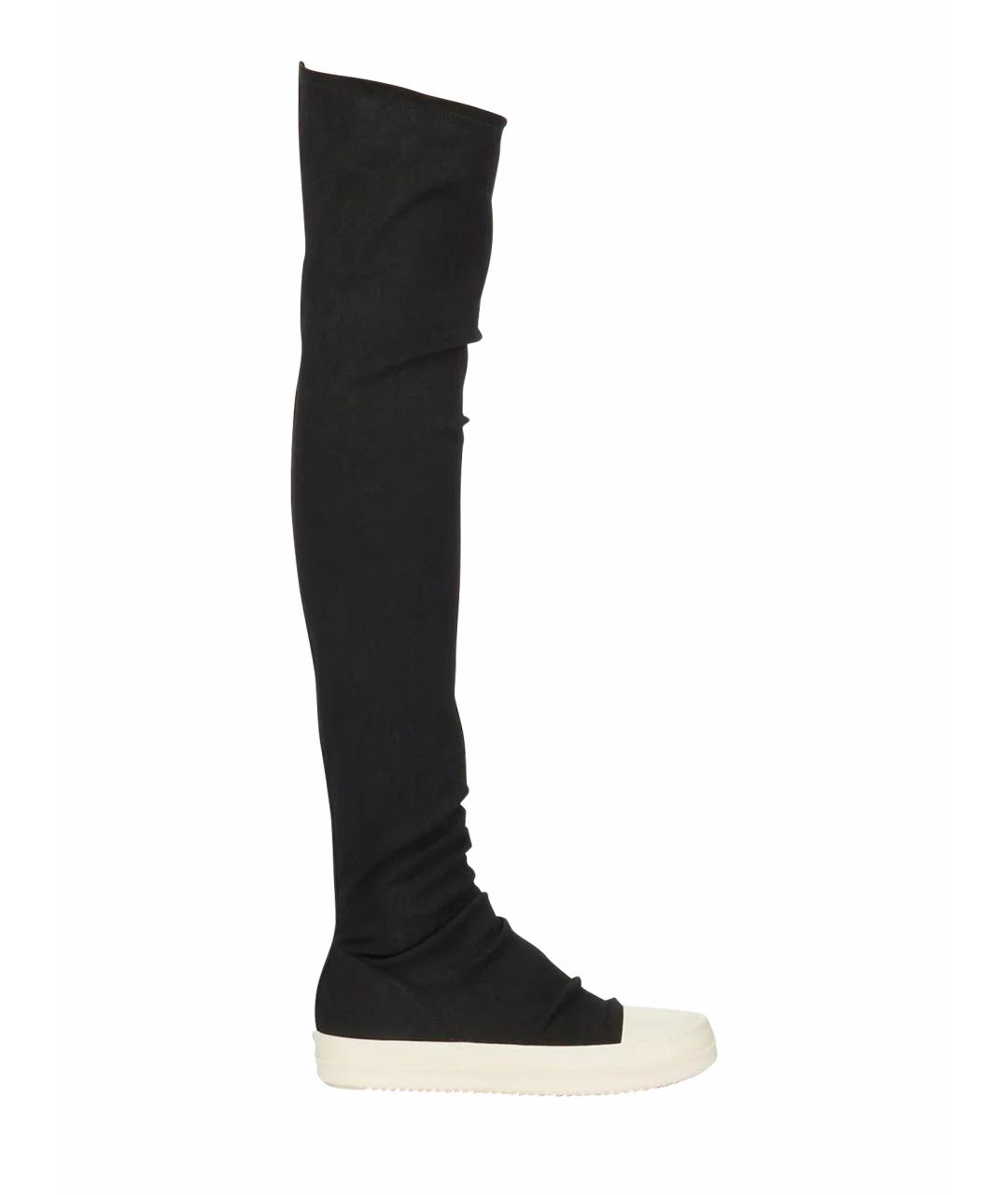 RICK OWENS DRKSHDW Черные неопреновые ботфорты, фото 1
