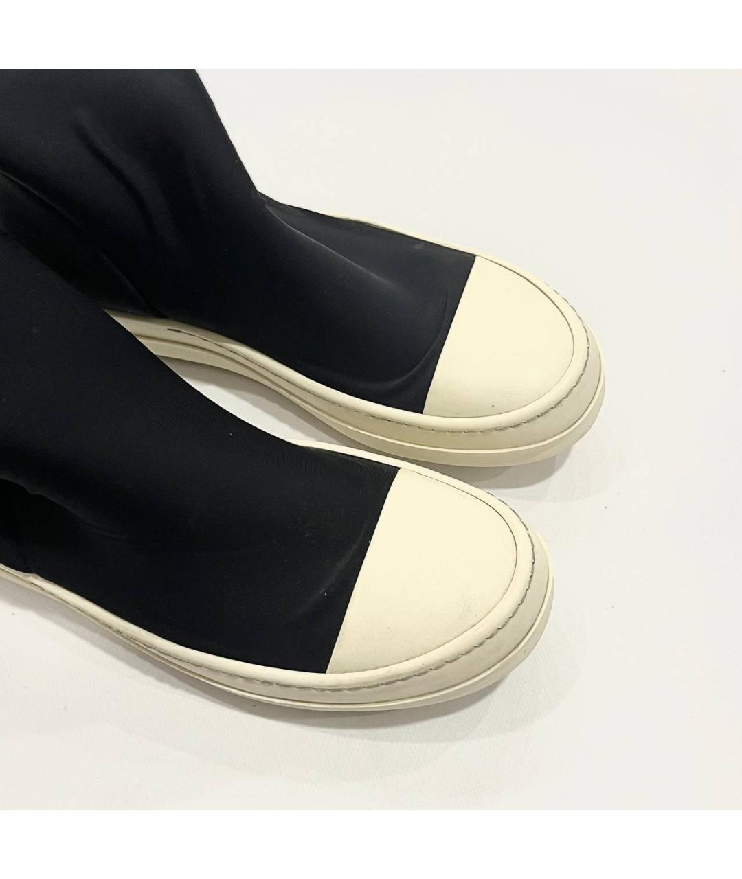 RICK OWENS DRKSHDW Черные неопреновые ботфорты, фото 5