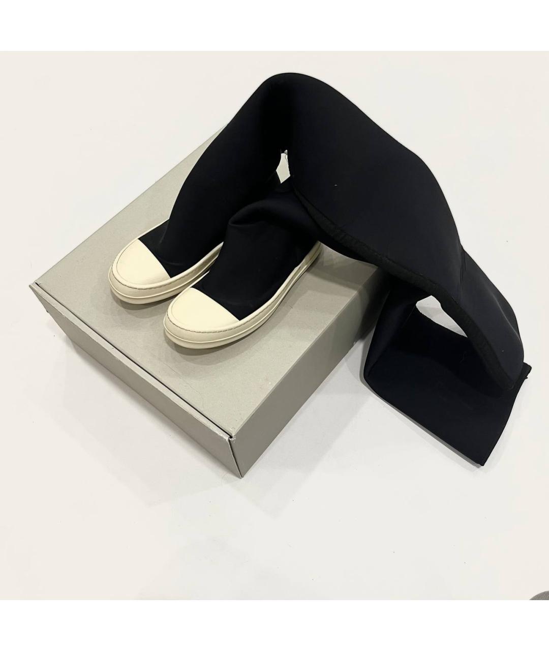 RICK OWENS DRKSHDW Черные неопреновые ботфорты, фото 2