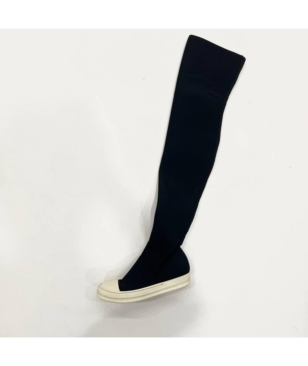 RICK OWENS DRKSHDW Черные неопреновые ботфорты, фото 3