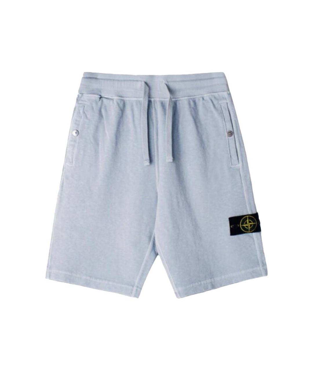 STONE ISLAND Голубые хлопковые шорты, фото 3