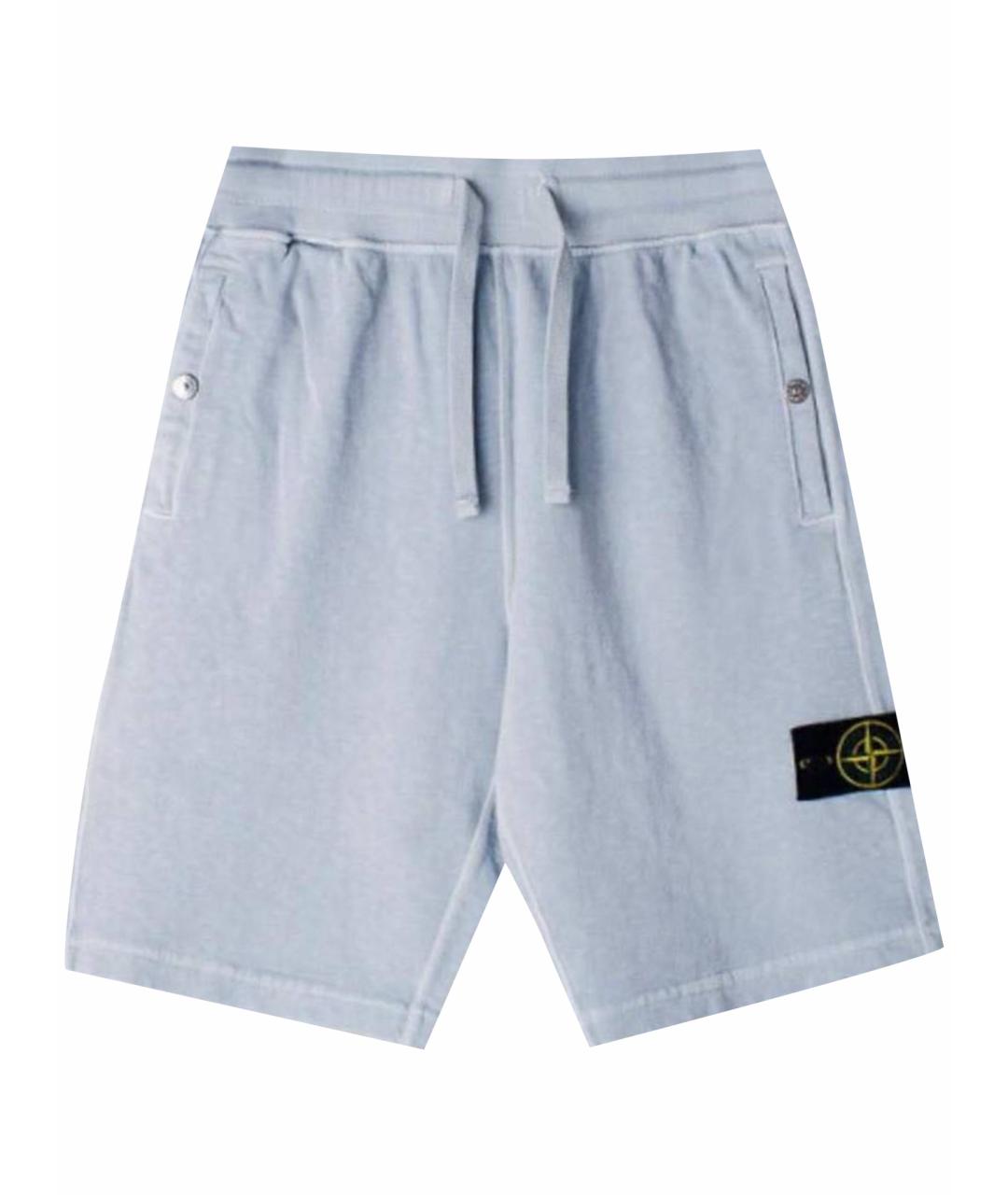 STONE ISLAND Голубые хлопковые шорты, фото 1