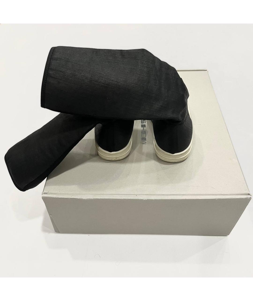 RICK OWENS DRKSHDW Черные текстильные ботфорты, фото 4