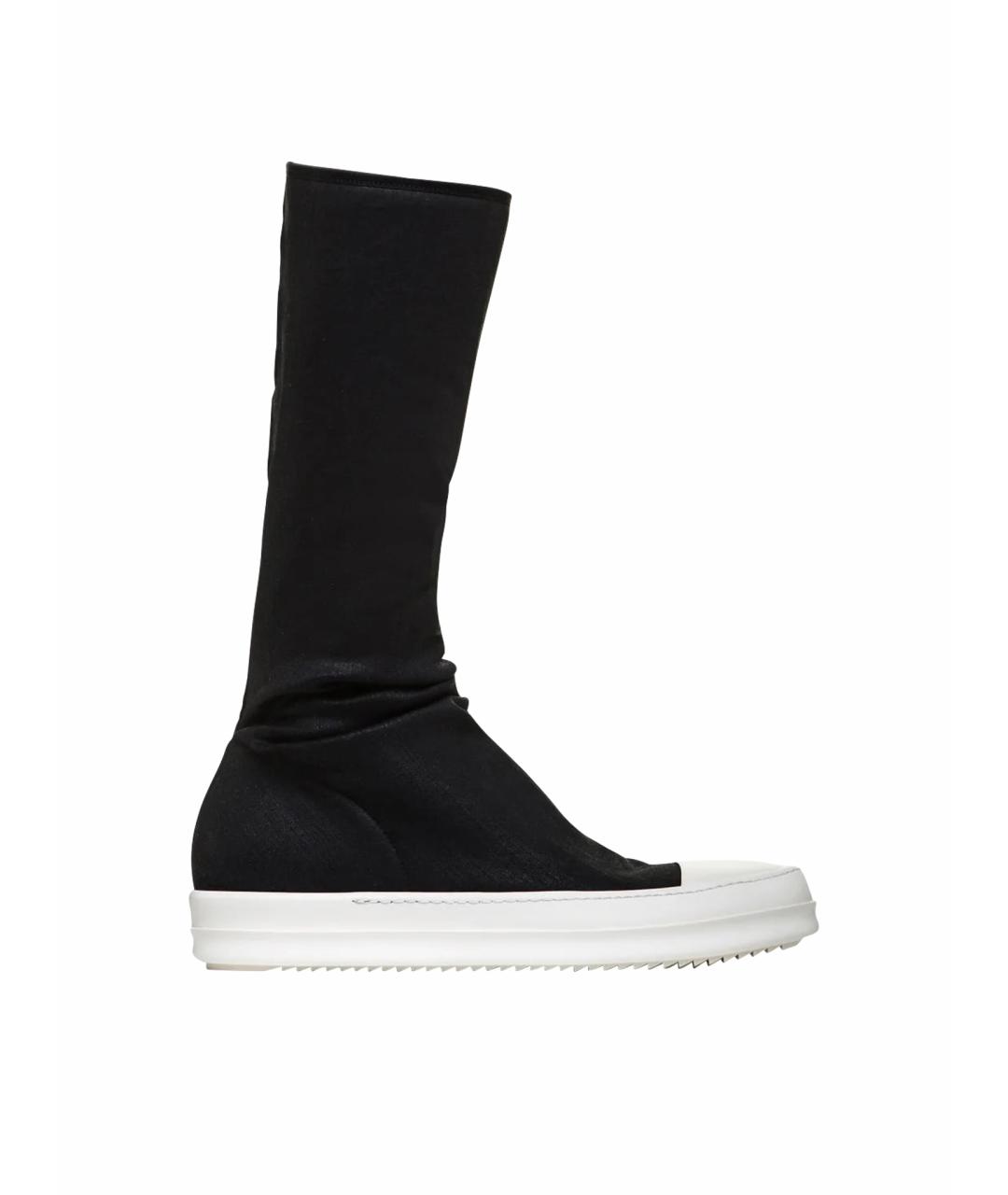 RICK OWENS DRKSHDW Черные текстильные ботфорты, фото 1