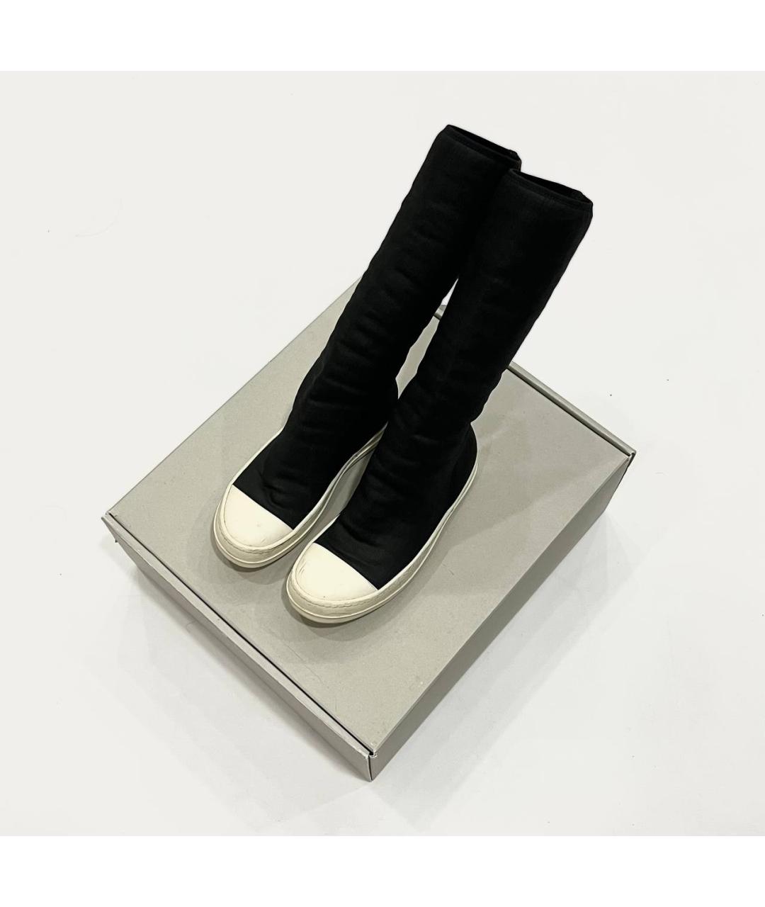 RICK OWENS DRKSHDW Черные текстильные ботфорты, фото 2