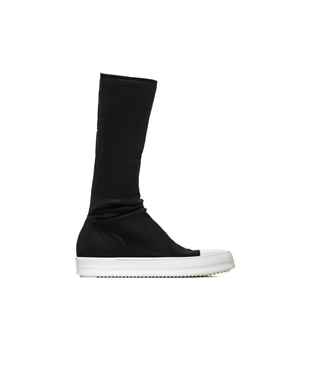 RICK OWENS DRKSHDW Черные текстильные ботфорты, фото 9